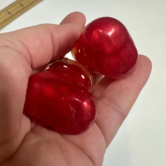 Blown Glass Christmas Ornaments Pair 2 of Stockings Red Christmas Tree Holiday - Picture 5 of 9